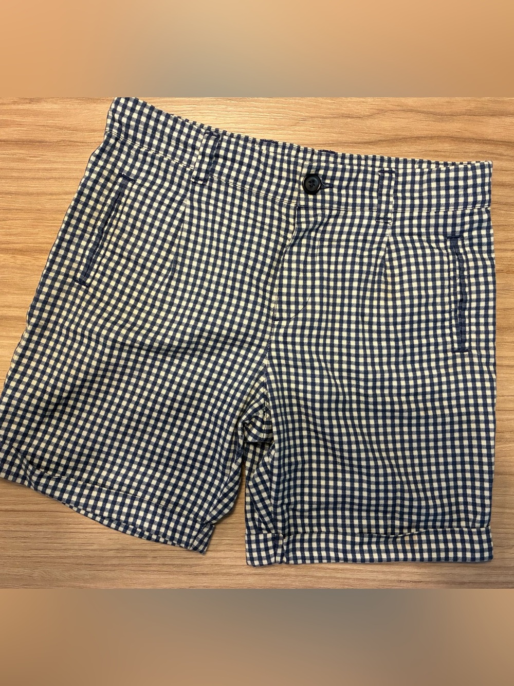 Dolce & Gabbana Navy and White Gingham Kids Shorts
